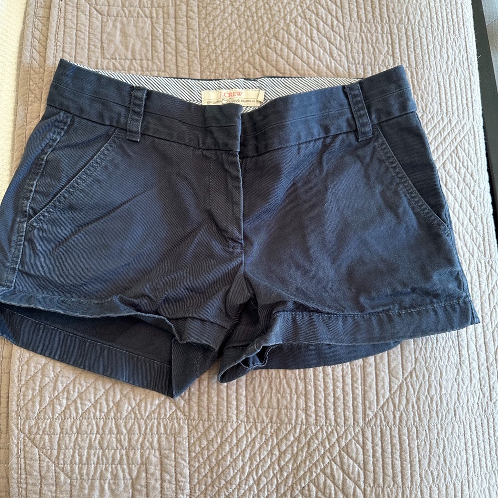 J CREW WOMEN’S BROKEN-IN CHINO SHORTS BLACK SIZE 2